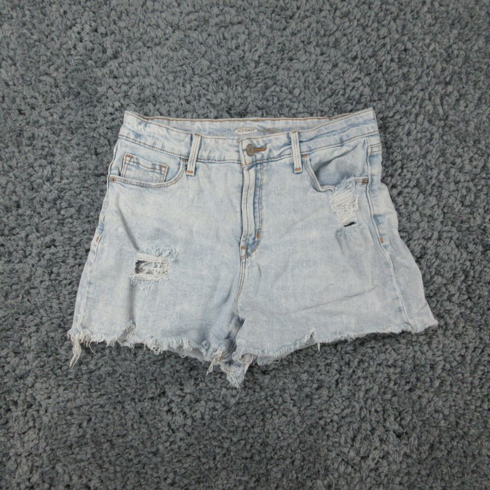 Old Navy Shorts Womens 6 Blue Denim Secret Slim Pockets Cutoffs 28x3* Distressed